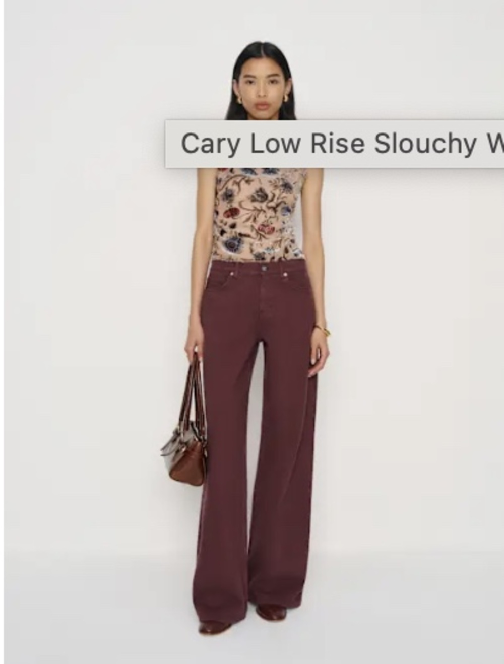 Reformation Cary Low Rise Slouchy Wide Leg Jeans Purple - Size 27